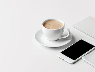 Fototapeta na wymiar cup of coffee and laptop