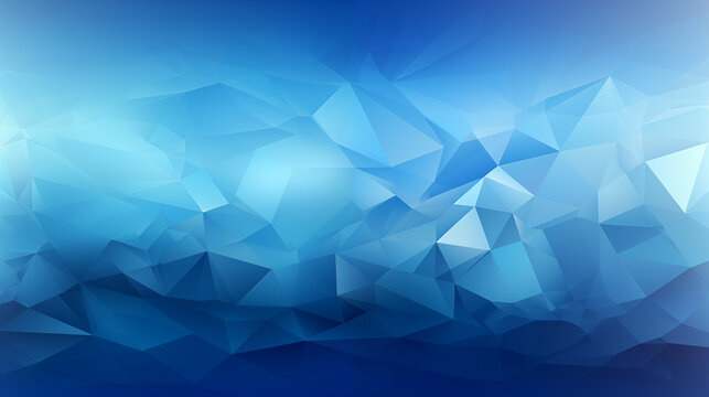 a blue abstract background consisting of triangular shapes, an ambient occlusion rendered by Paul Kelpe, Behance contest winner, geometric abstract art, Behance hd, low poly, Terragen Ai Generative