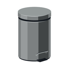 Trash recycle bin garbage icon. Simple vector flat illustration on white background