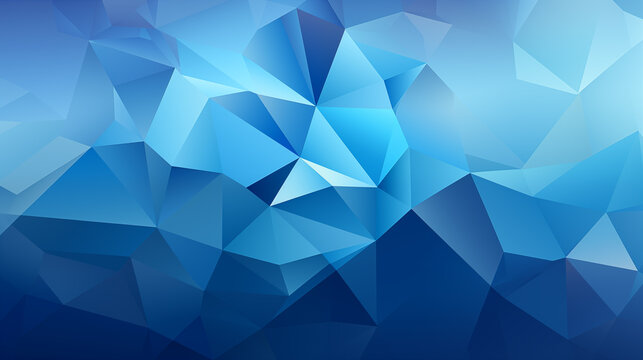 a blue abstract background consisting of triangular shapes, an ambient occlusion rendered by Paul Kelpe, Behance contest winner, geometric abstract art, Behance hd, low poly, Terragen Ai Generative