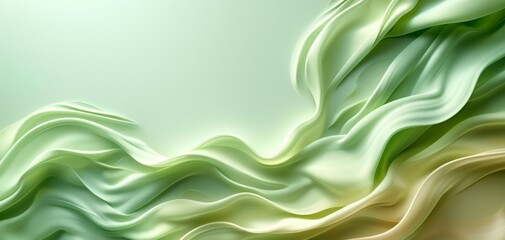 Obraz premium Green Waves Abstract Art with Plant Elements.