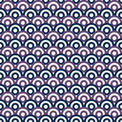 Abstract Overlap Circle Pattern. geometric seamless retro background.