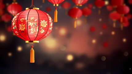 Obraz premium Chinese New Year background, red festive background