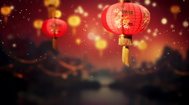 Chinese New Year background, red festive background