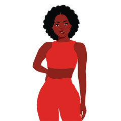 Afro black woman in elegant art style vector