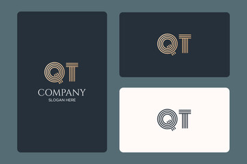 QT logo design vector image
