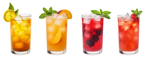 Summer ice tea and lemonade on a transparent background - Powered by Adobe