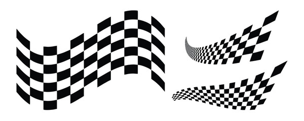 Racing flag. Race flag vector icon. Finishing flag. Vector design illustration - obrazy, fototapety, plakaty