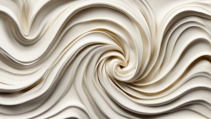 Vanilla ice cream on a white background