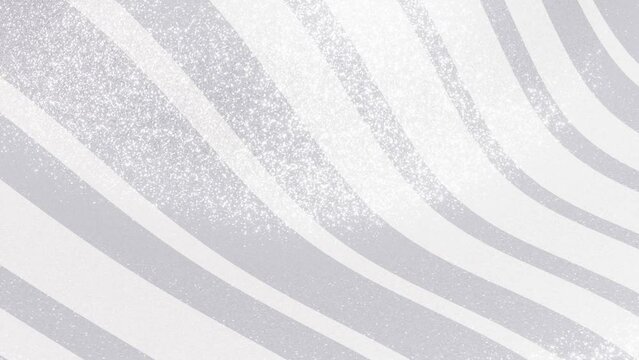3d silver striped background. White aura glitter shine wave. Blur glow particles 4k Hypnotic psychedelic zebra texture. Animation 30fps