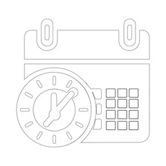 Fototapeta premium line-art icons of a clock and a calendar
