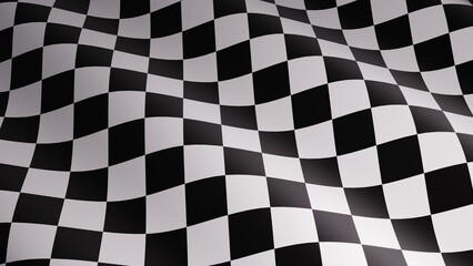 3d abstract checkered flag background. Finish race competition sport win symbol waving footage.