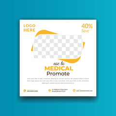 Vector corporate and medical promotion social media post design trendy
