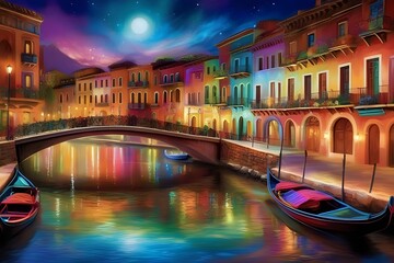 Fusion-fiestadelectable-dreamscapesavory-serenityculinary-canvasemploying-advanced-digital-paint,gondolas-country,city-grand-canal-at-night 