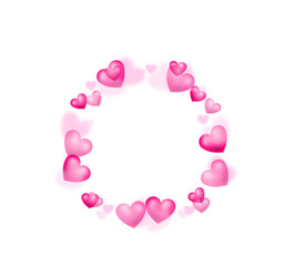 Circle with small pink hearts