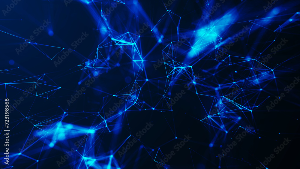 Poster network connection structure. big data. connecting points and lines. abstract technology background.