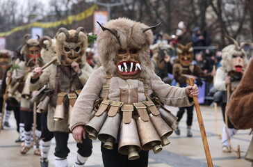 Pernik, Bulgaria - January 27, 2024: The 30th International masquerade festival Surva in Pernik,...