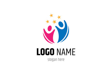 smart people reach for the stars dream logo in flat design style