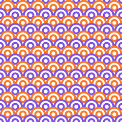 Abstract Overlap vivid Circle Pattern. geometric seamless retro background.