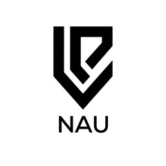 NAU Letter logo design template vector. NAU Business abstract connection vector logo. NAU icon circle logotype.
