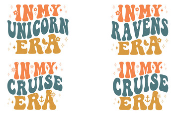 In My Unicorn Era, In My Ravens Era, In My Cruise Era Retro T-shirt