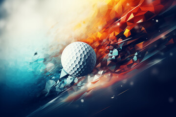 golf ball on vibrant abstract background, sport backdrop