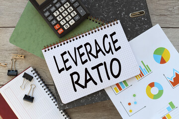 LEVERAGE RATIO text on the page near the financial charts