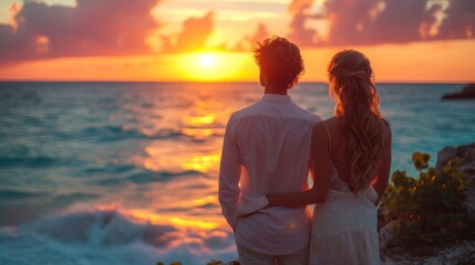 Fototapeta premium Romantic Escapes: Couples enjoying romantic moments in different settings, catering to the theme of love and relationships