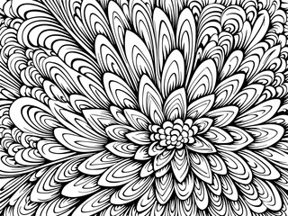 Boho pattern for background, decorations, banner. Vector generative ai, black lines, coloring book