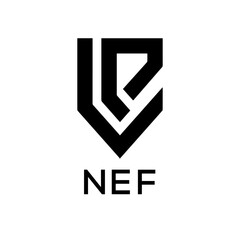 NEF Letter logo design template vector. NEF Business abstract connection vector logo. NEF icon circle logotype.
