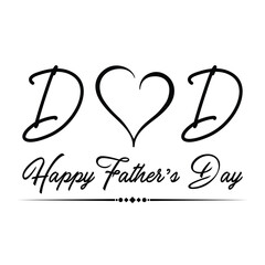 Happy fathers day calligraphy greeting card vector illustration
