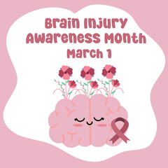 For the purpose of celebrating Brain Injury Awareness Month, this vector image is perfect.
