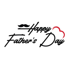 Happy fathers day calligraphy greeting card vector illustration
