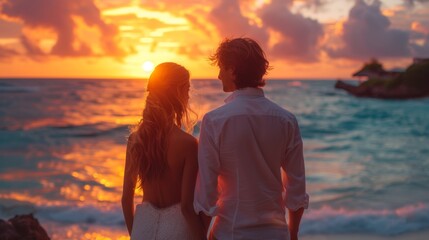 Fototapeta premium Romantic Escapes: Couples enjoying romantic moments in different settings, catering to the theme of love and relationships