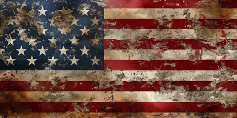 Grunge american flag background illustration.  - obrazy, fototapety, plakaty