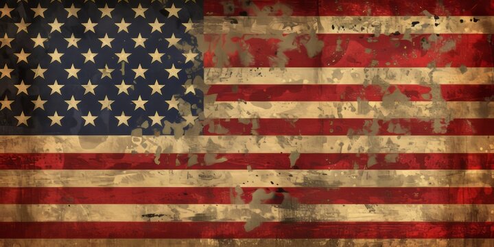 Grunge american flag background illustration. 