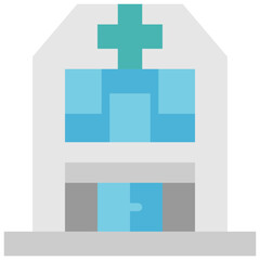 Fototapeta premium hospital flat icon