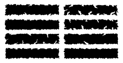Torn shape pieces set. Set of black jagged paper rectangle . Zig zag rectangle shape with jagged edges	
 - obrazy, fototapety, plakaty