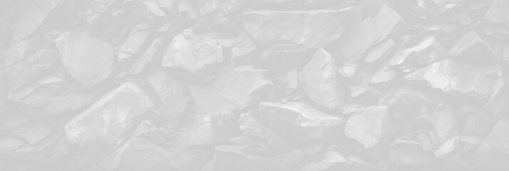 Panoramic white natural bold abstract rock background. Light stone texture mountain close-up cracked banner ad design copy space