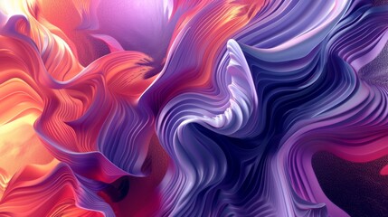 Abstract Painting With Purple, Orange, and Pink Color Scheme
