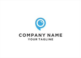 Initial P Camera logo design vector illustration