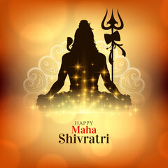 Happy Maha Shivratri lord shiva worship religious Indian festival card