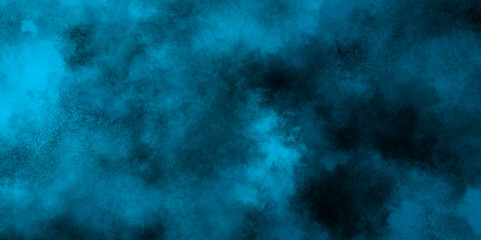 Obraz premium Abstract blue smoke on black background, old style dark blue grunge texture, brush painted blue background used in weeding card, cover, graphics design and web design.