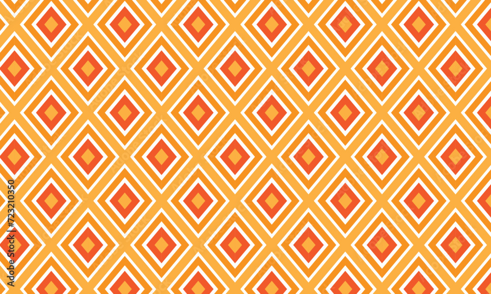 Aufkleber abstract repeatable seamless orange red rhombus pattern.