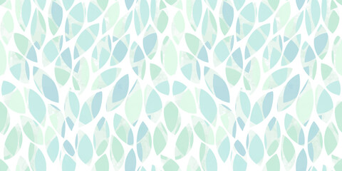 Fototapeta na wymiar Watercolor leaves seamless vector pattern. foliage tea leaves background, textured jungle print