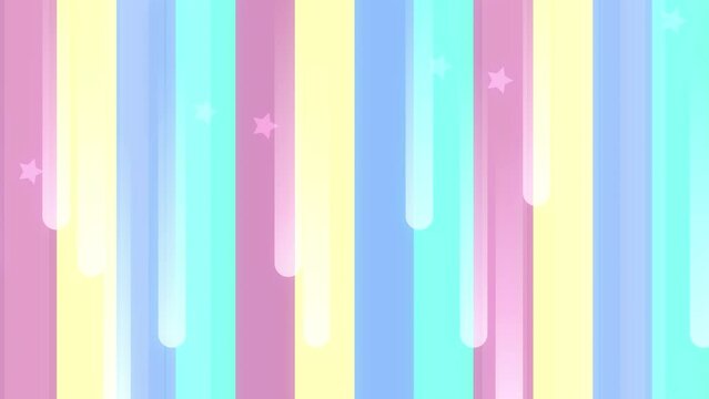 kids cartoon abstract background loop with colorful animated lines, stars and rectangles