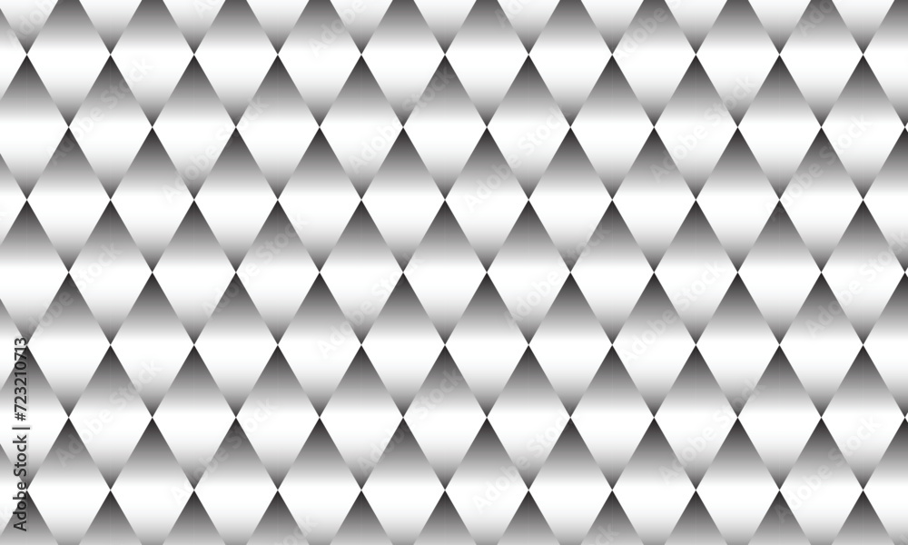 Poster abstract repeatable seamless black white gradient stylish rhombus pattern.