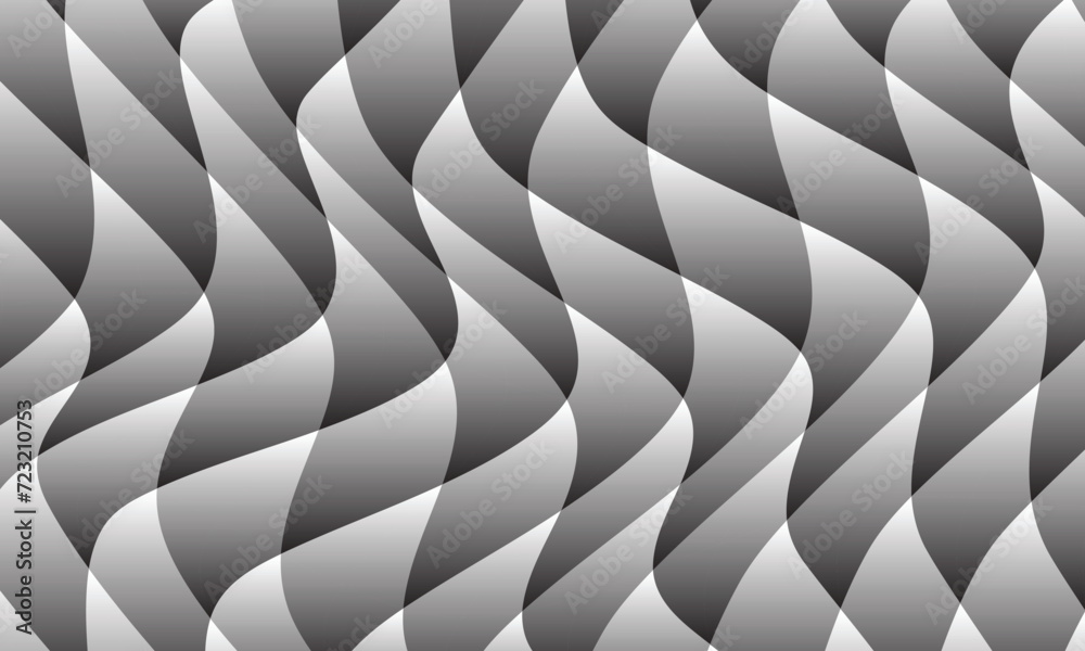 Aufkleber abstract repeatable seamless black white gradient rhombus wave pattern.