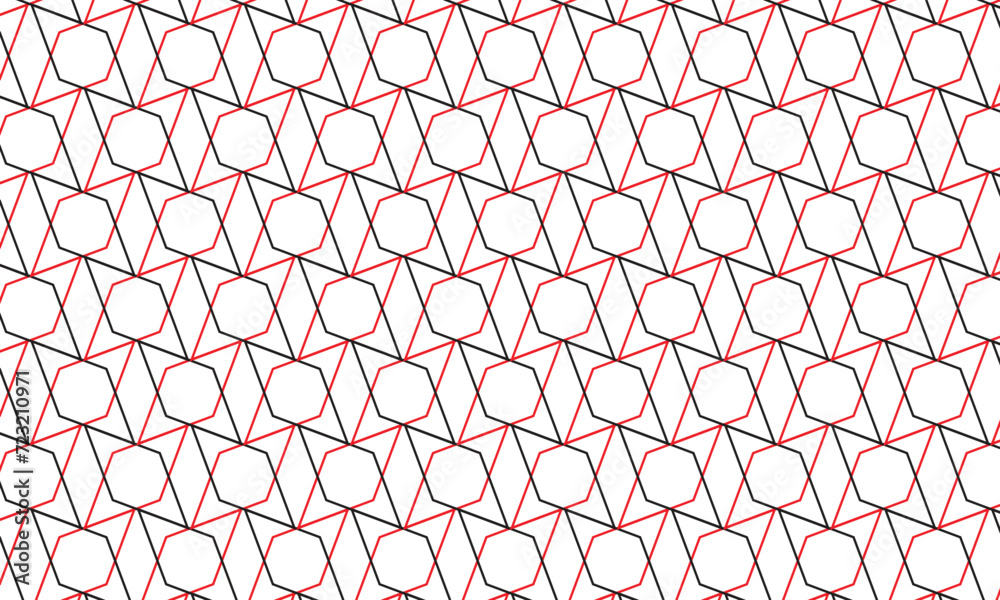 Poster abstract repeatable seamless black red line pattern.