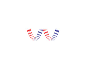 W Logo. Vector Graphic Branding Letter Element. White Background.